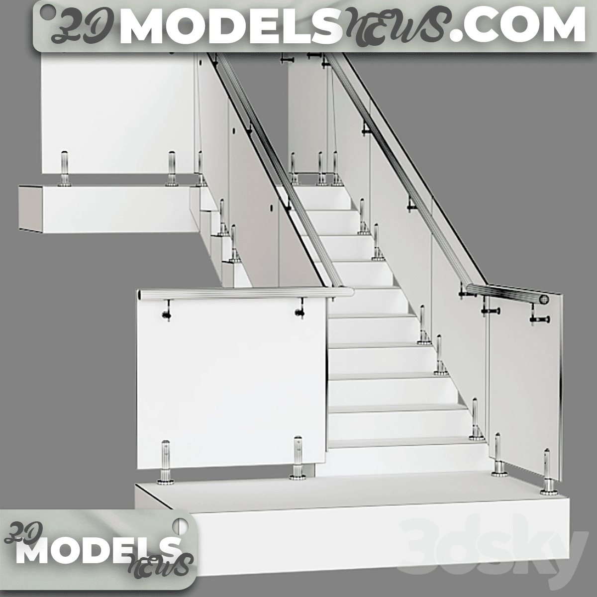 Glass railing model on mini racks 4 2