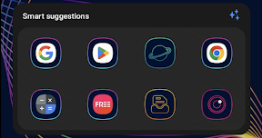 Samsung Smart suggestions widget. It is showing the Samsung Internet, Google, Chrome, Playstore, Samsung Free, Files, and Camera icons.