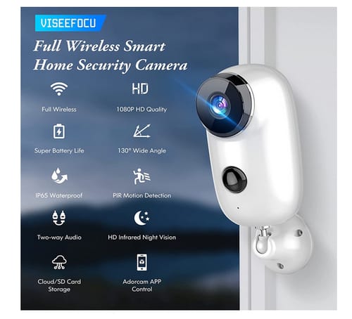 Viseefocu A3 1080P Battery Powered Wireless Security Cameras