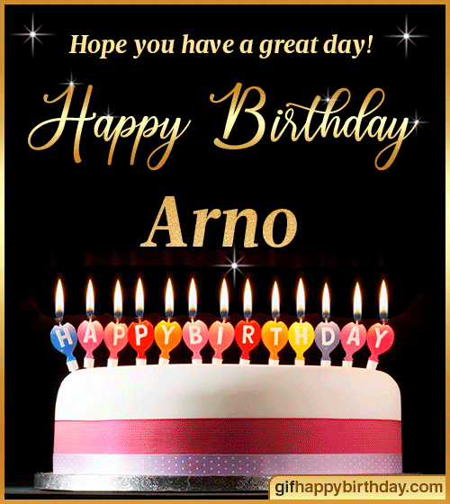 Wish Happy Birthday GIFs with Name Arno