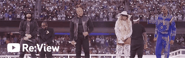 Dr. Dre, Snoop Dogg, Mary J. Blige, Kendrick Lamar, Eminem, and surprise guest star 50 Cent