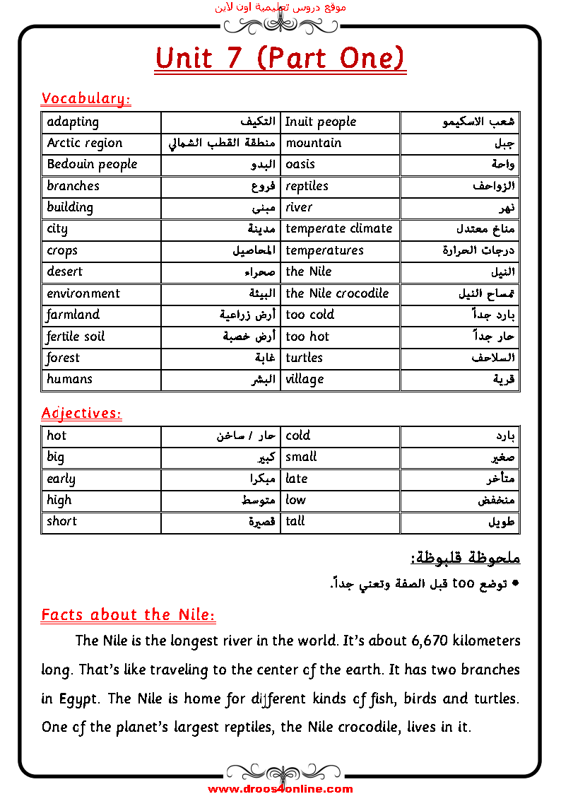 افضل مذكرة انجليزي connect4 Unit(7) الصف الرابع الابتدائي الترم الثاني 2022 اعداد مستر احمد نبيل