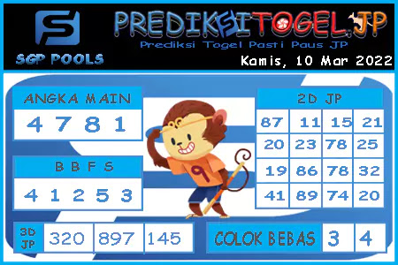 Prediksi Togel Singapura JP Kamis 10 Maret 2022