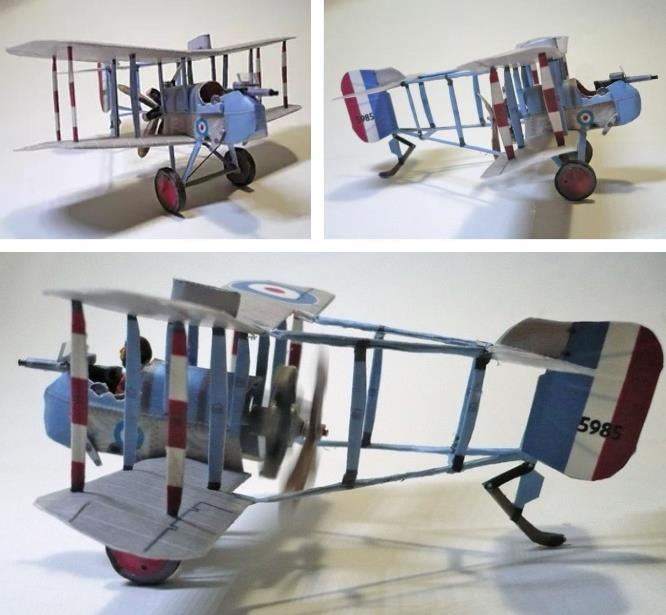 Papermau Wwi`s De Havilland Airco Dh2 Fighter Aircraft Paper Model In