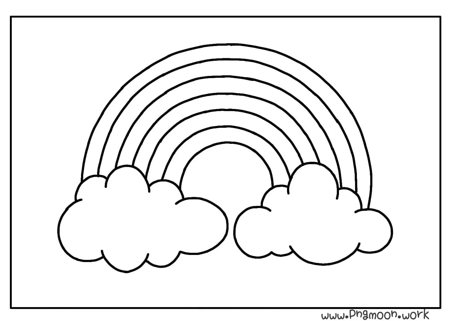 Best 5 Rainbow Coloring pages | Rainbow With Cloud - Pngmoon - Pngmoon ...