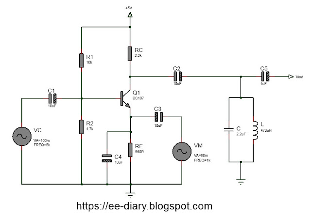 emitter modulator circuit diagram for AM