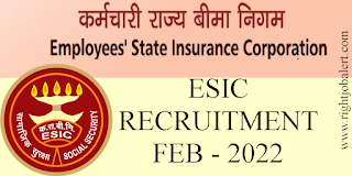 ESIC Recruitment Feb 2022