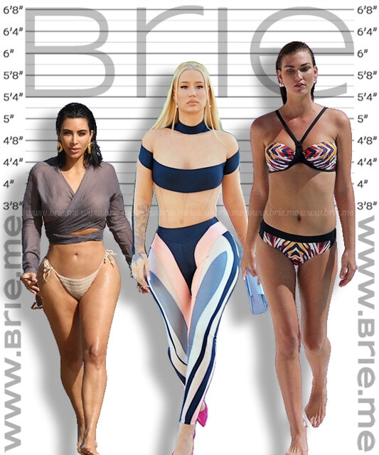 Iggy Azalea height comparison with Kim Kardashian and Karlie Kloss