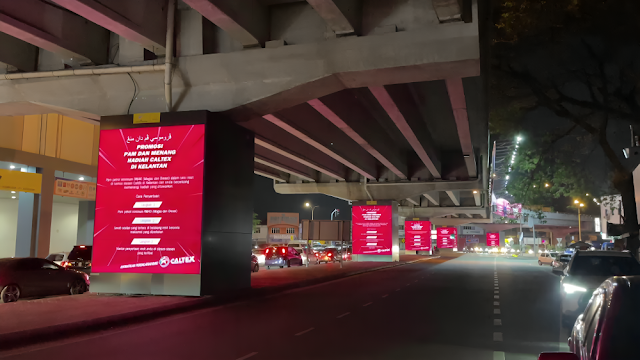 Caltex Ad Kota Bharu Digital Pillars LED Billboard Advertising Malaysia Kelantan Digital Outdoor Advertising