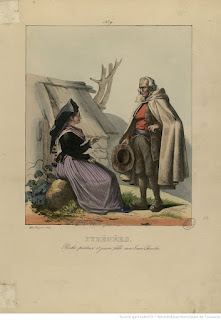 Название :  Pyrénées - Riche pasteur et jeune fille aux Eaux-Chaudes Автор  :  Pingret, Édouard (1788-1875). Illustrateur