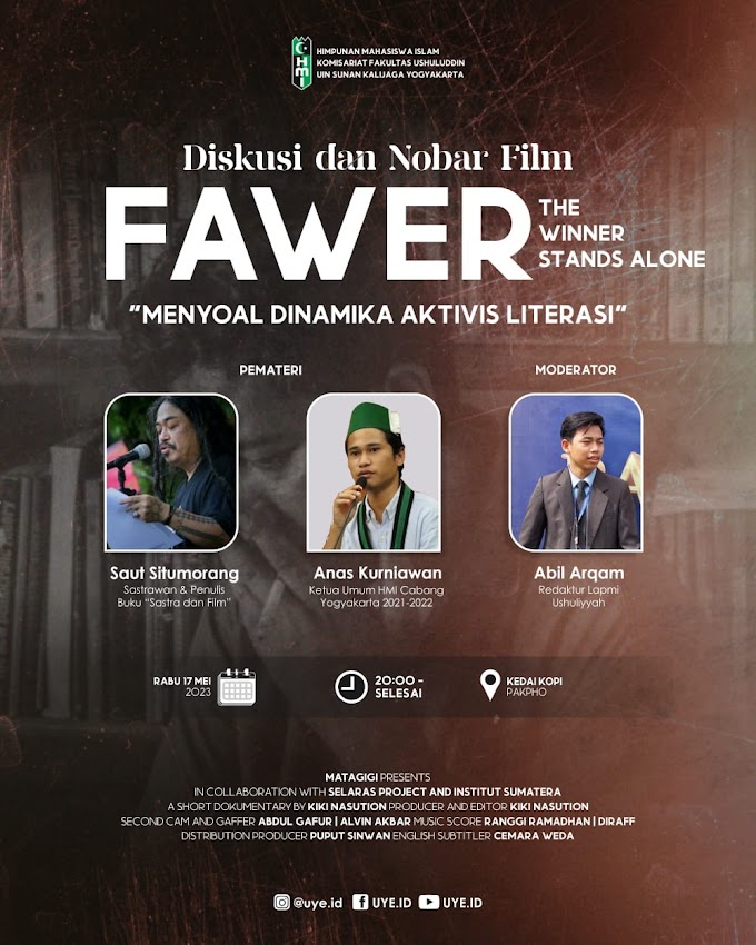 Nobar Film " Fawer The Winner Stands Alone" Menyoal Dinamika Aktivis Literasi "