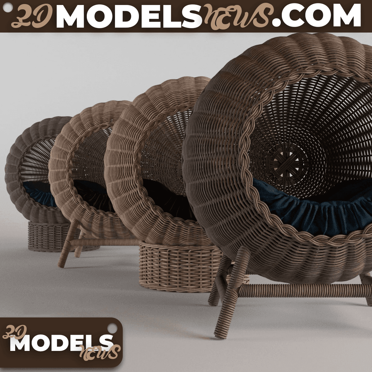 Wicker baskets model for pets 1