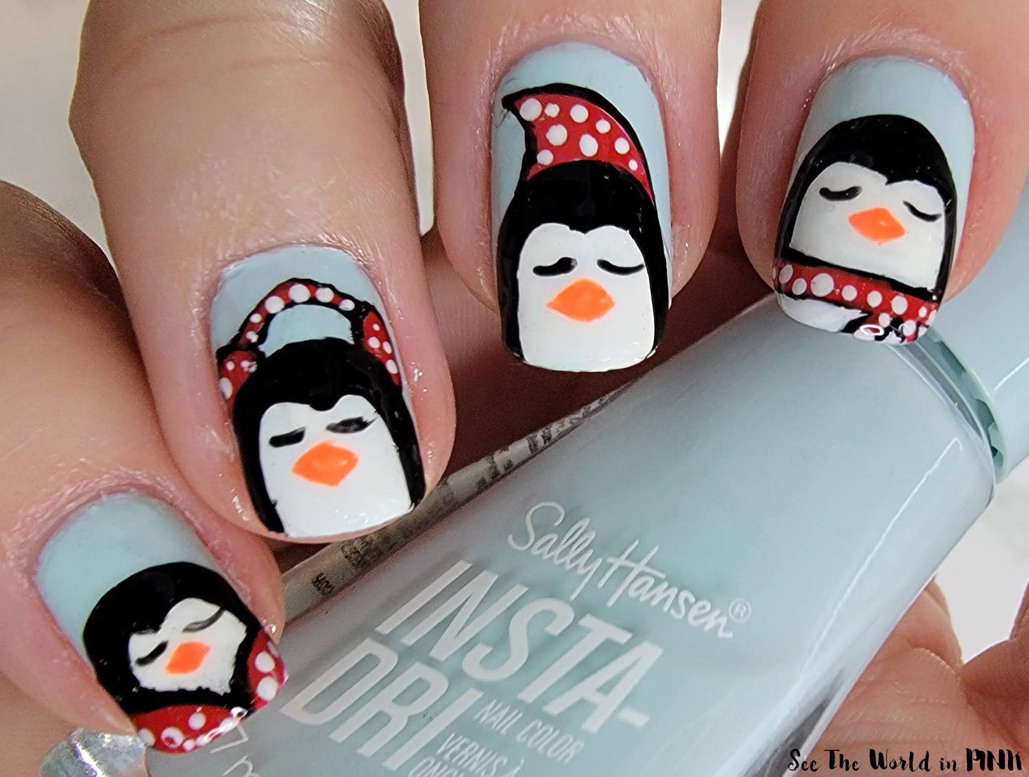 Manicure Monday - Winter Penguin Nails