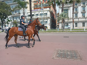 Mounted Women police on Promenade des Anglais.