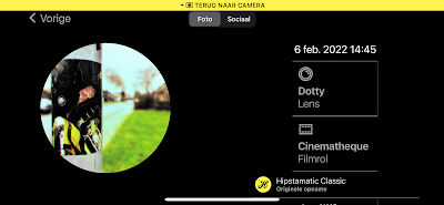 Screenshot Hipstamatic-instellingen Dotty + Cinematheque