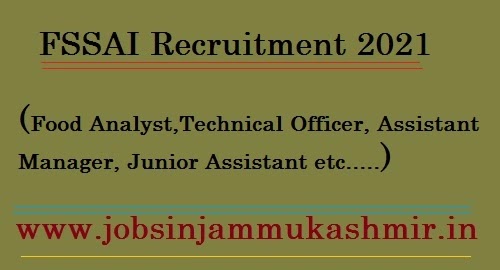 FSSAI vacancy recruitment 2021