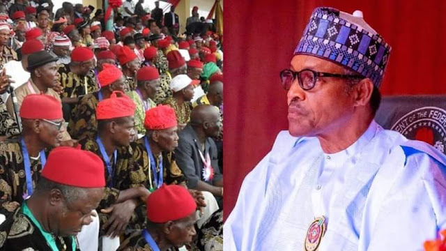 Alt: = "Ohanaeze ndi Igbo, and President Muhammadu Buhari"