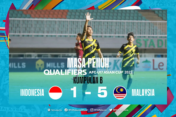 Malaysia U17 Belasah Indonesia U17, Layak Ke Piala Asia U17