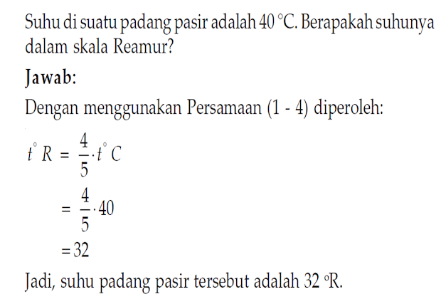 Translate Skala Termometer Celcius ke Reamur.