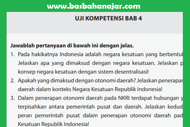 Kunci Jawaban PKN Kelas 10 Halaman 134 Uji Kompetensi Bab 4