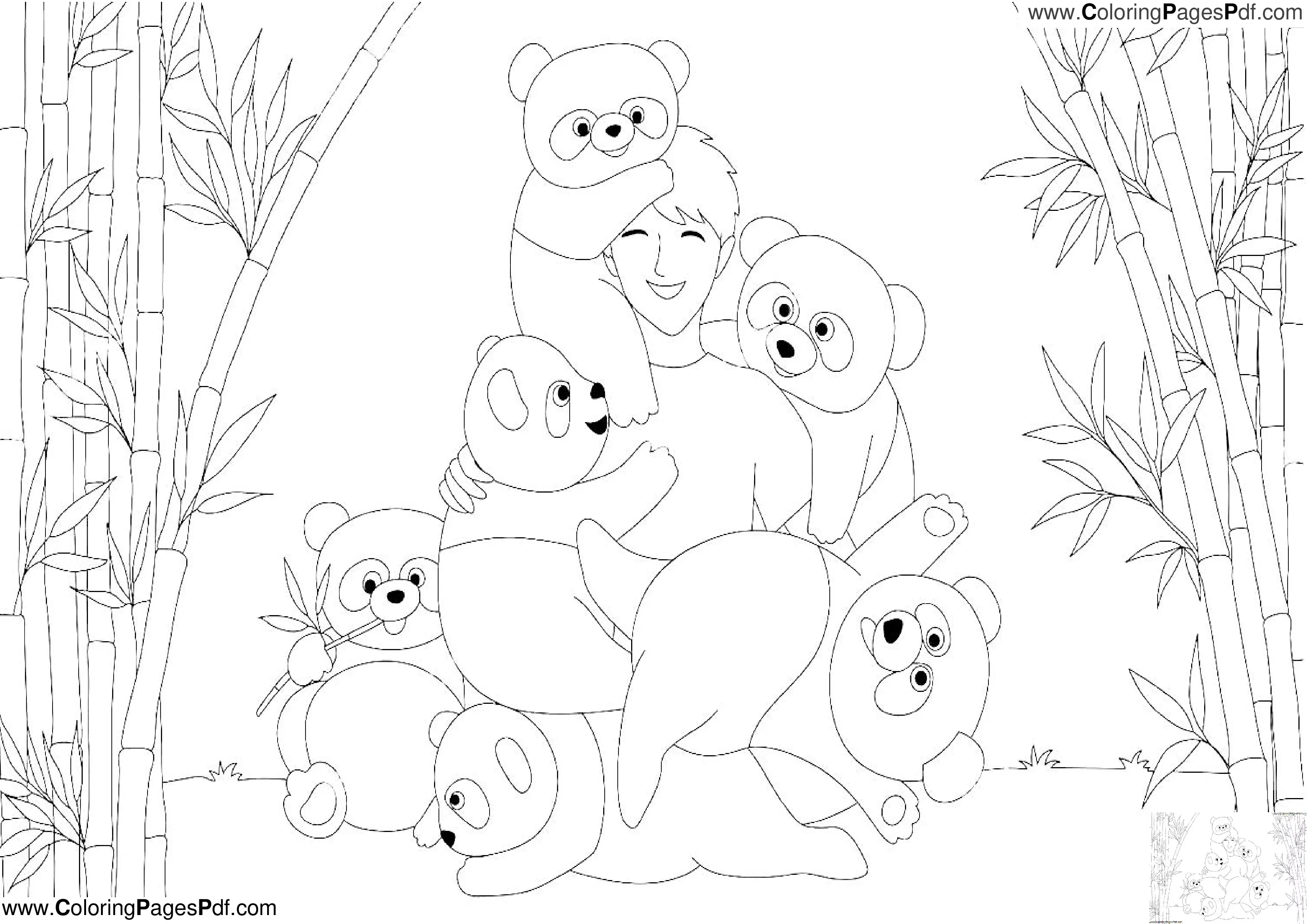 Cute baby panda coloring pages