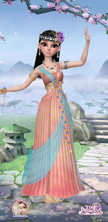 Cleopatra's casual pink lotus dress