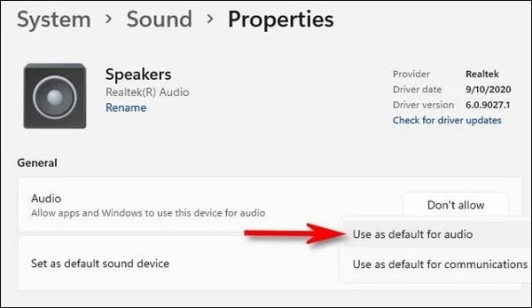 كيفية اختيار مكبرات الصوت الافتراضية على Windows 11