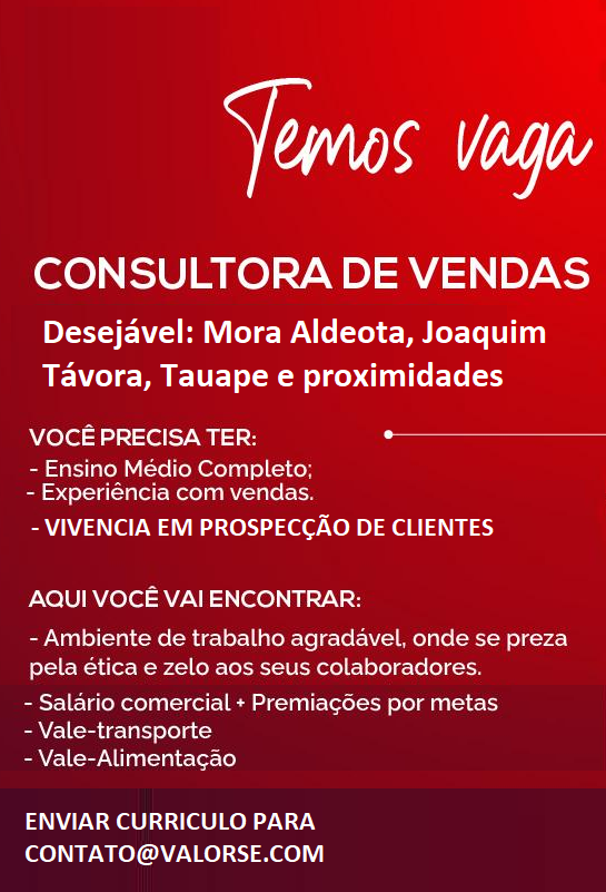 CONSULTOR(A) DE VENDAS