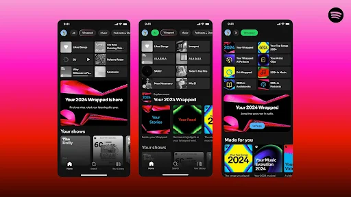 A collage or screenshot showing year-in-review features from various brands like Duolingo, Reddit, and Strava.