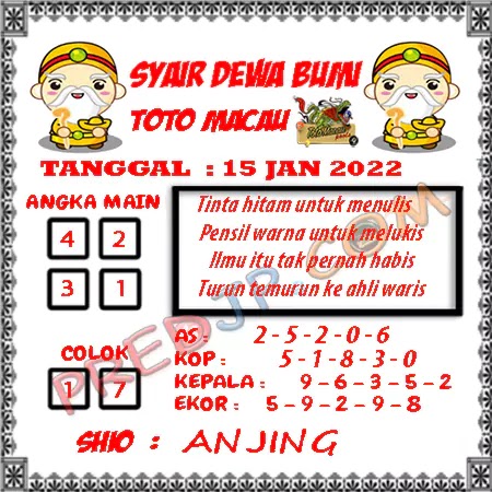 Prediksi Dewa Bumi Togel Macau Pools Minggu 15-01-2023