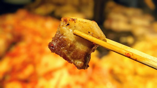 A piece of pork belly ready to eat