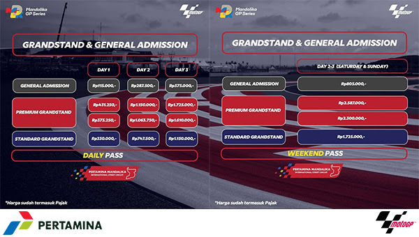 Daftar Harga Tiket MotoGP Mandalika Indonesia Maret 2022 Lengkap Semua Kategori