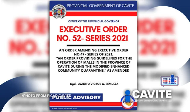 Malls in Cavite will allow some establishments to return to 100 percent capacity