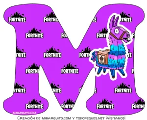 Abecedario de Fortnite con llama.