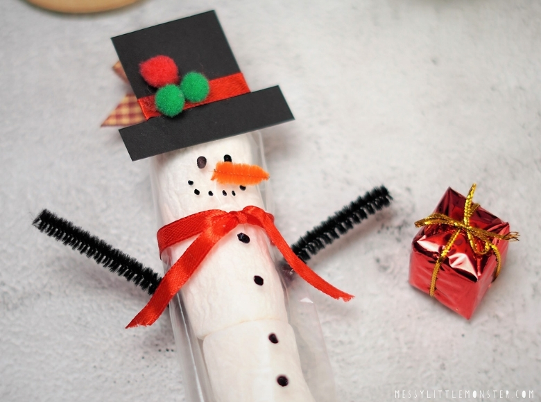 Marshmallow snowman edible craft