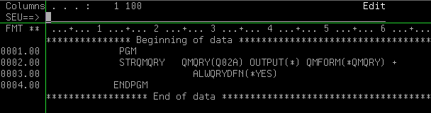 QUERY as400 Edit Source with PDM