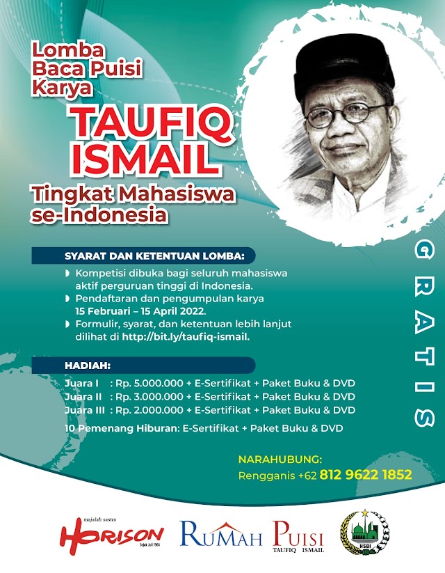 Lomba Baca Puisi Karya Taufiq Ismail Tingkat Mahasiswa Se- Indonesia