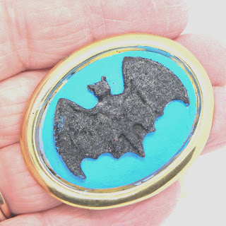 Large bat cameo brooch by Gothic White Witch