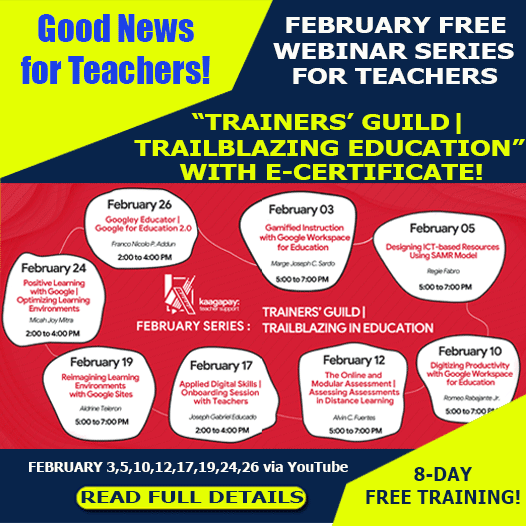 8-DAY FREE FEBRUARY TRAINING - WEBINAR SERIES FOR TEACHERS | TRAINER'S GUILD: TRAILBLAZING IN EDUCATION WITH E-CERTIFICATE | February 3  26 | Join Here!-