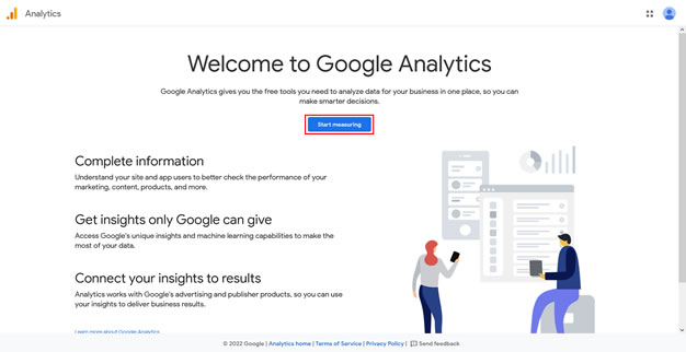 Sign Up to Google Analytics