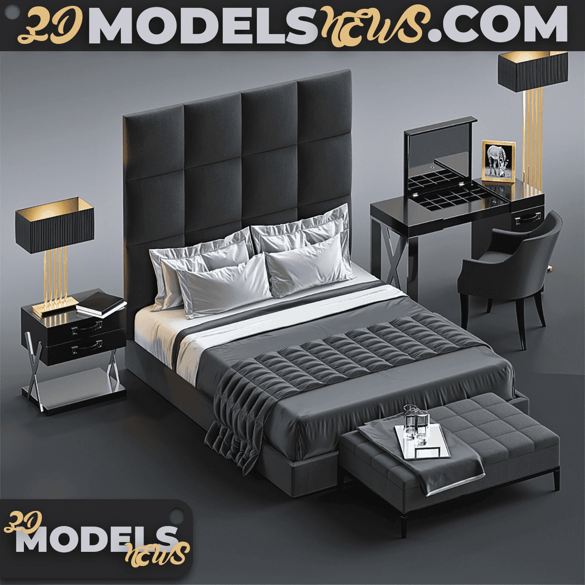 Bed model from Cafo in black 3