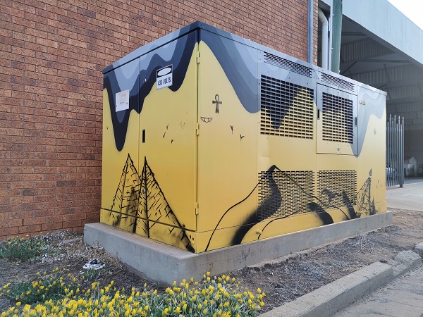 Griffith painted transformer box by Cooper Crothers