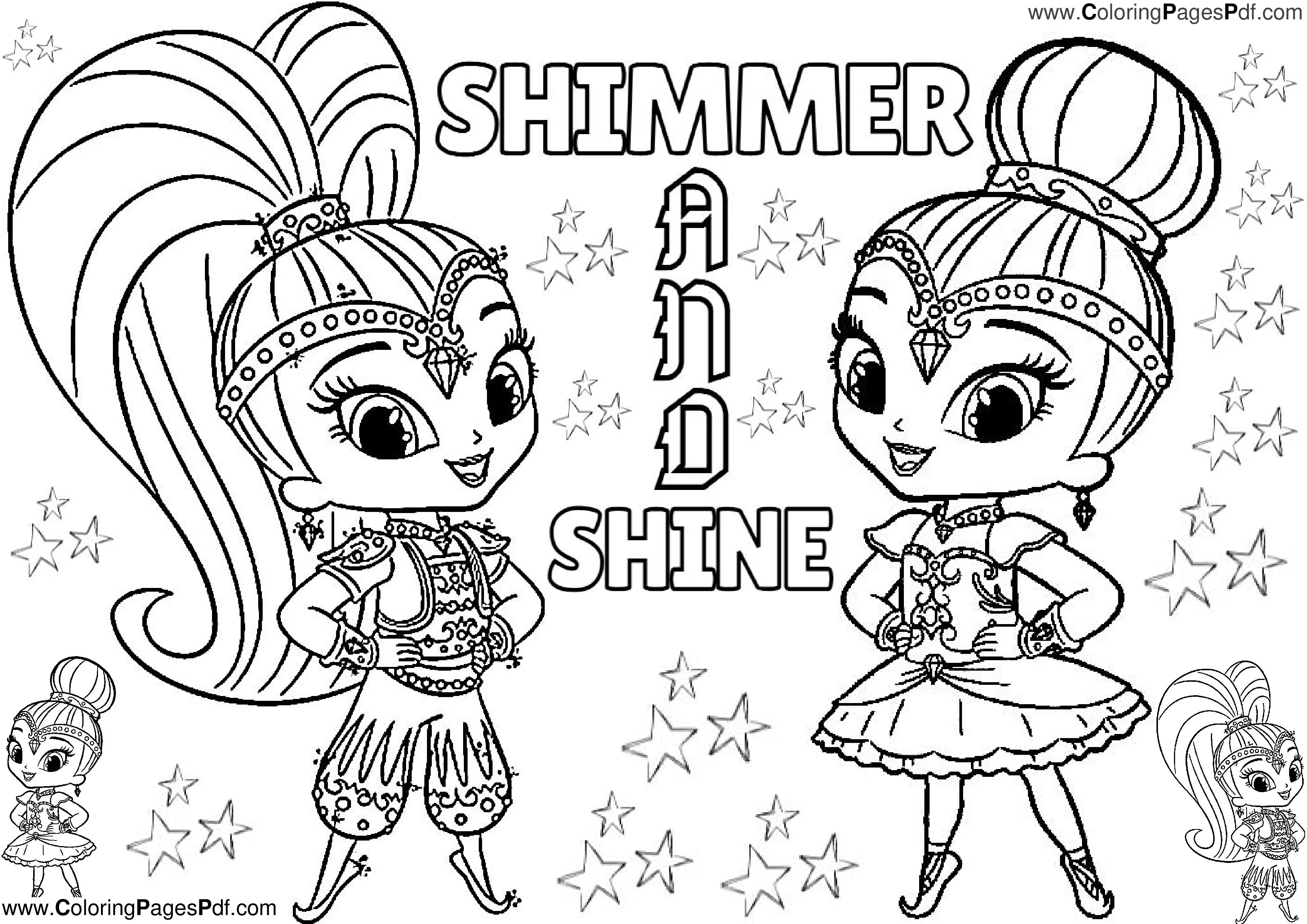 Best shimmer and shine coloring pages