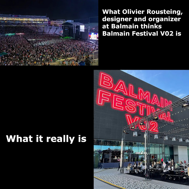 What Olivier Rousteing thinks Balmain Festival V02 is, and What Balmain Festival V02 really is