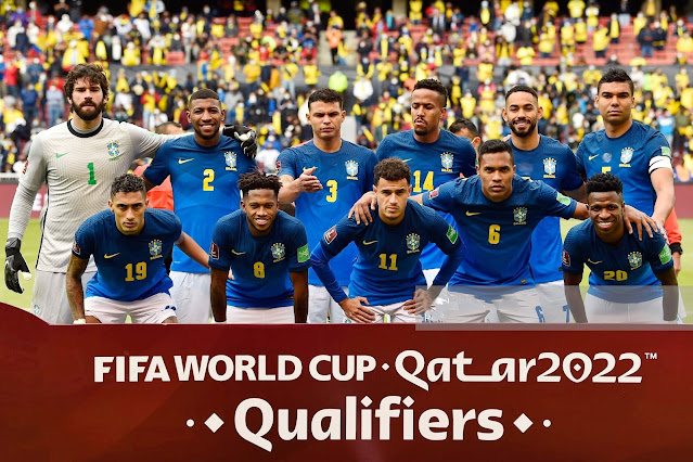 SELECCIÓN DE BRASIL. Temporada 2021-22. Alisson Becker, Emerson, Thiago Silva, Eder MIlitao, Matheus Cunha, Casemiro. Rafinha, Fred, Philippe Coutinho, Alex Sandro, Vinicius. SELECCIÓN DE ECUADOR 1 SELECCIÓN DE BRASIL 1. Jueves 27/01/2022, 22 horas (horario español). Eliminatorias de Sudamérica de clasificación para el Mundial de Catar 2022, 15ª jornada. Quito, Ecuador, estadio Rodrigo Paz Delgado (La Casa Blanca). GOLES: 0-1: 6’, Casemiro. 1-1: 75’, Félix Torres.