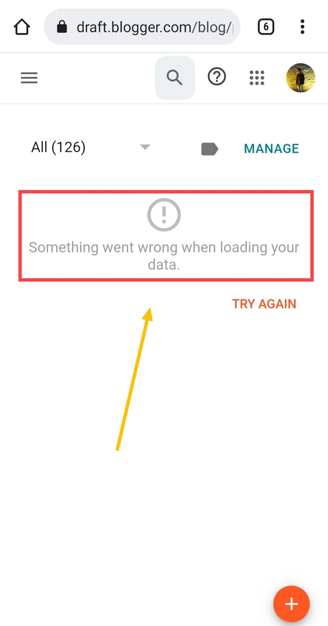 Something went wrong when loading your data