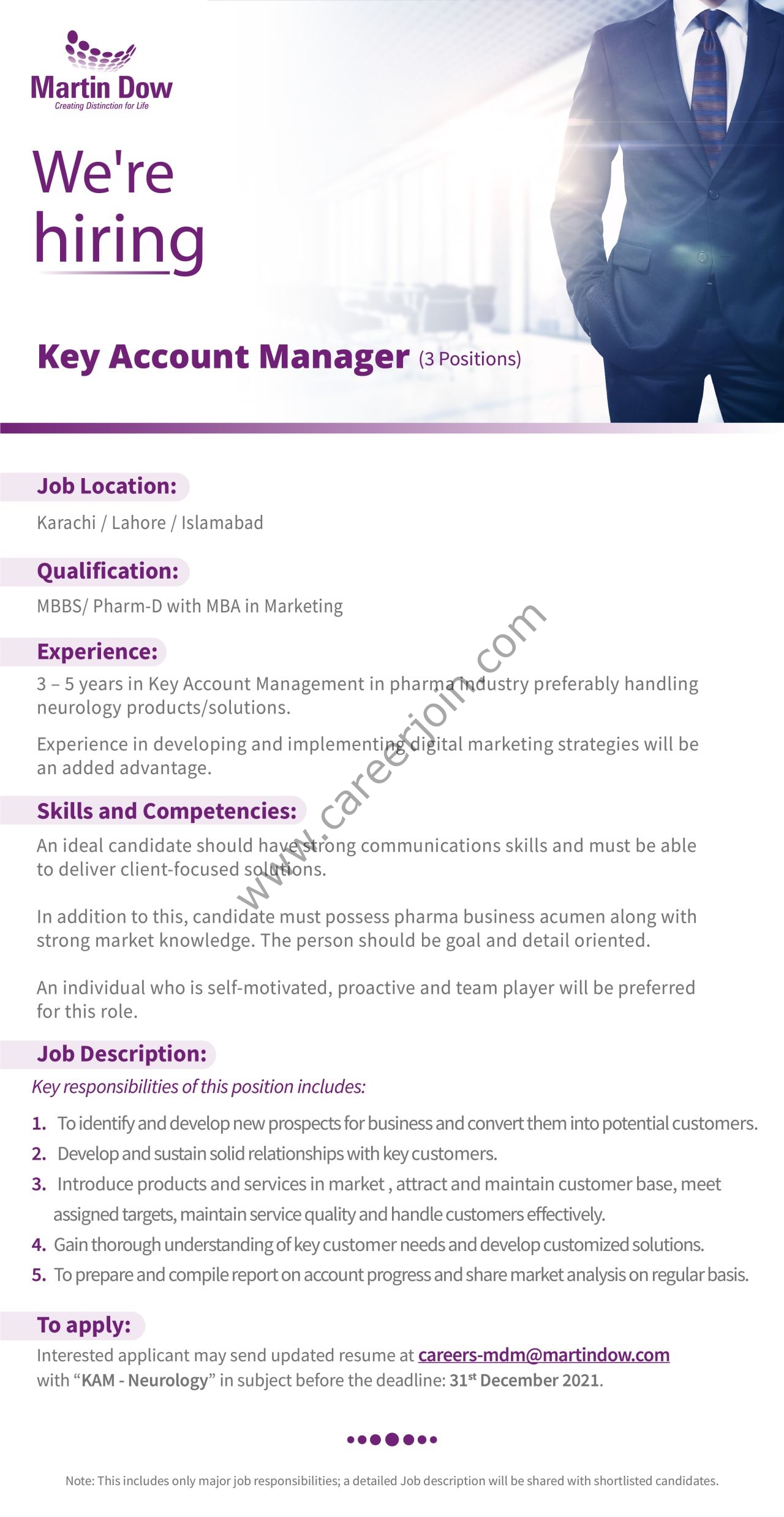 MartinDow Limited Jobs Key Account Manager