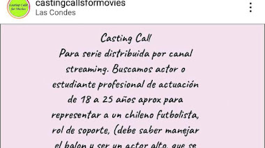 CASTING en CHILE: Se busca ACTOR o o estudiante de actuación entre 18 a 25 años para SERIE en PLATAFORMA DIGITAL