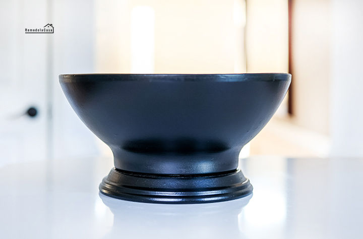 how to make a big, solid black pedestal bowl