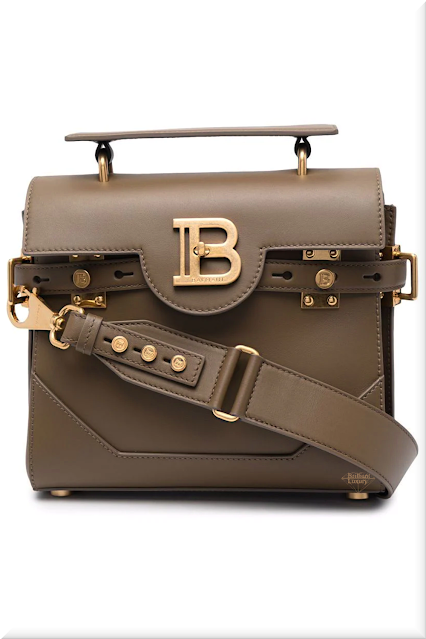 ♦Balmain BBuzz 23 khaki green logo calf leather tote bag #balmain #bags #brilliantluxury